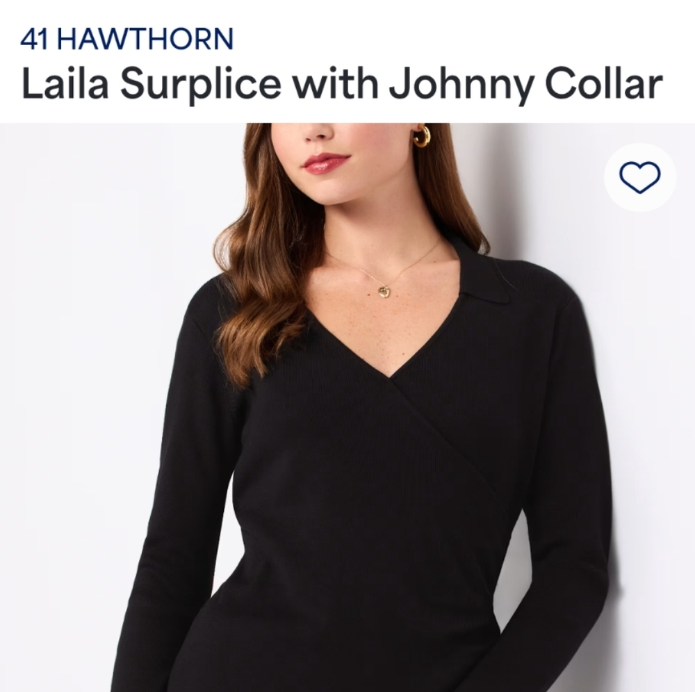 41 Hawthorn Laila Surplice V-Neck Sweater in Black